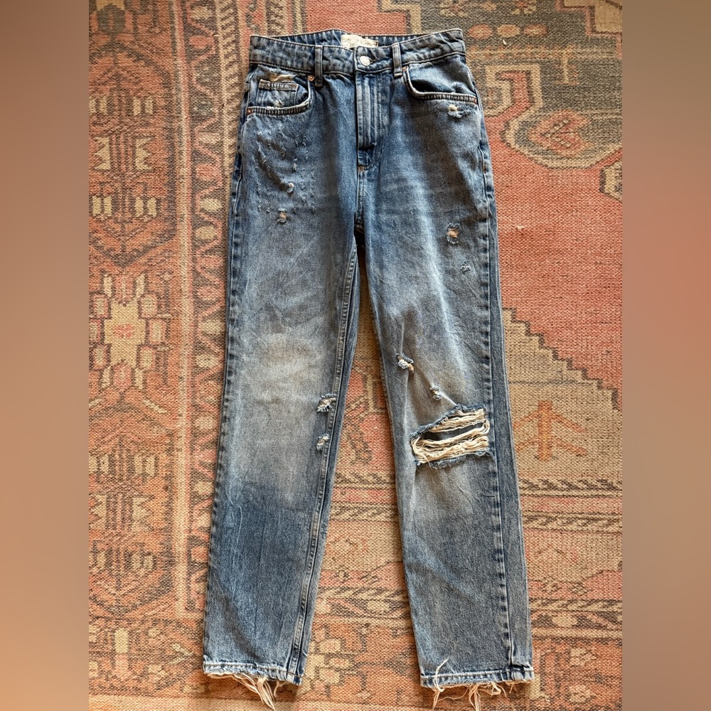 Free People Medium Wash Mom Jeans